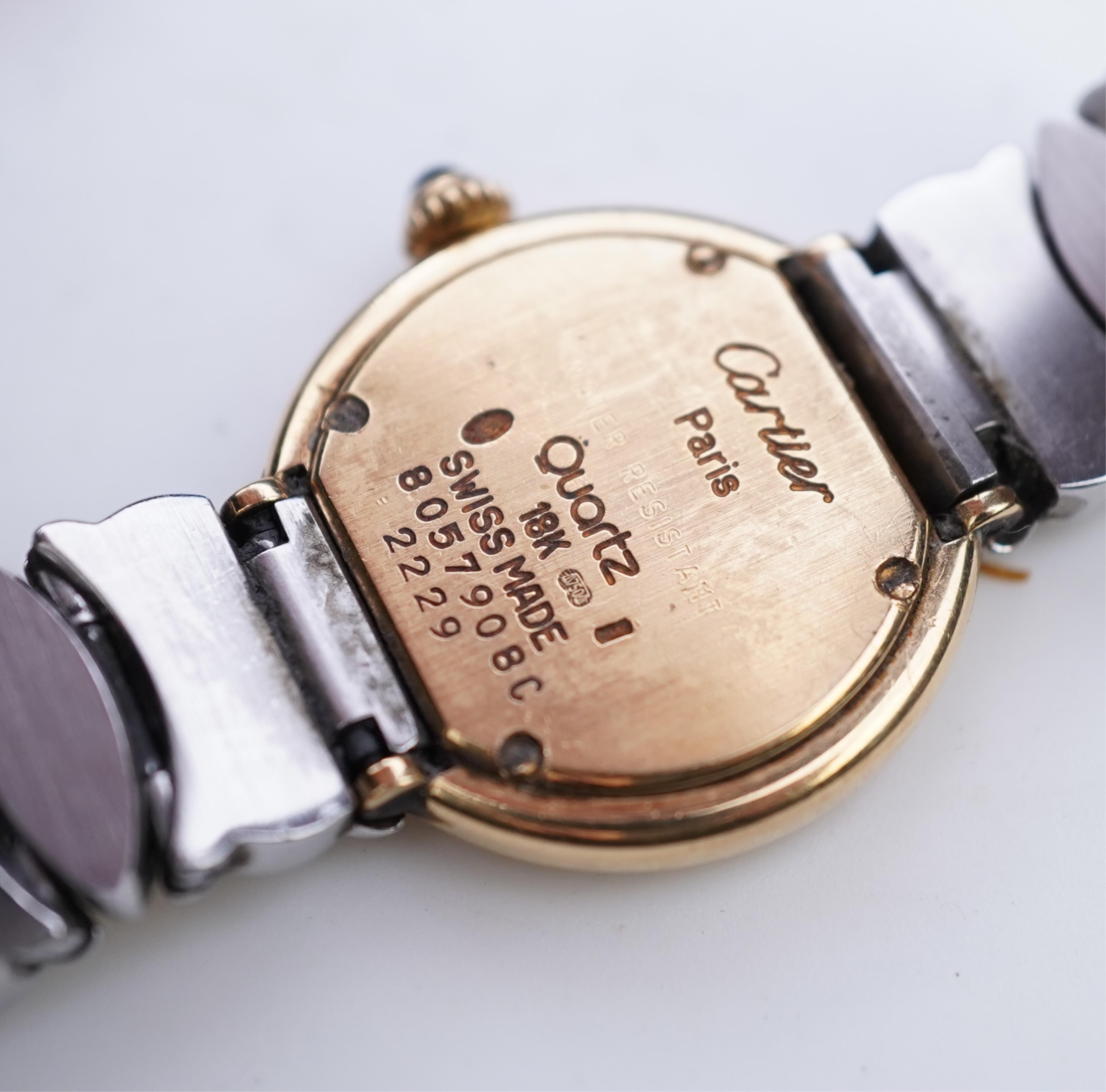 Cartier, a lady's gold and stainless steel wristwatch, 'Colisée', ref.8057908C